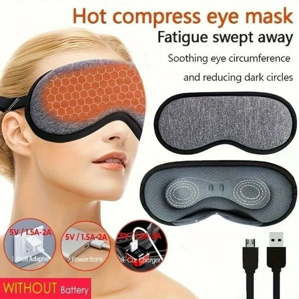 3D Steam USB Electric Heated Eye Sleep Mask NEW Dry Eye Fatigue Headache Comfort